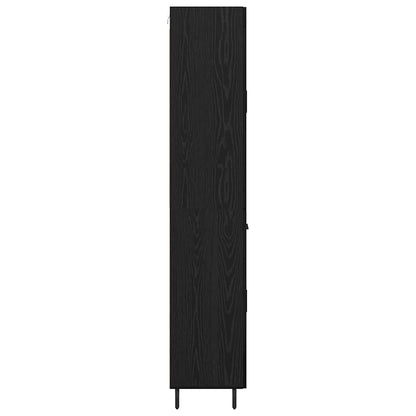 Highboard 2 pcs Zwart Eiken 69,5 x 34 x 180 cm Bewerkt hout