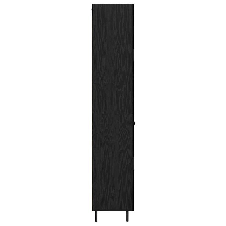 Highboard 2 pcs Zwart Eiken 69,5 x 34 x 180 cm Bewerkt hout