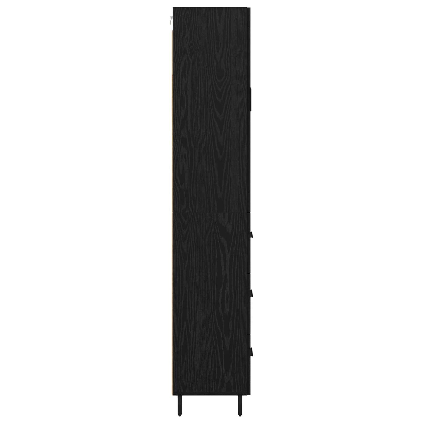 Highboard met lade Zwart Eiken 69,5 x 34 x 180 cm Bewerkt hout