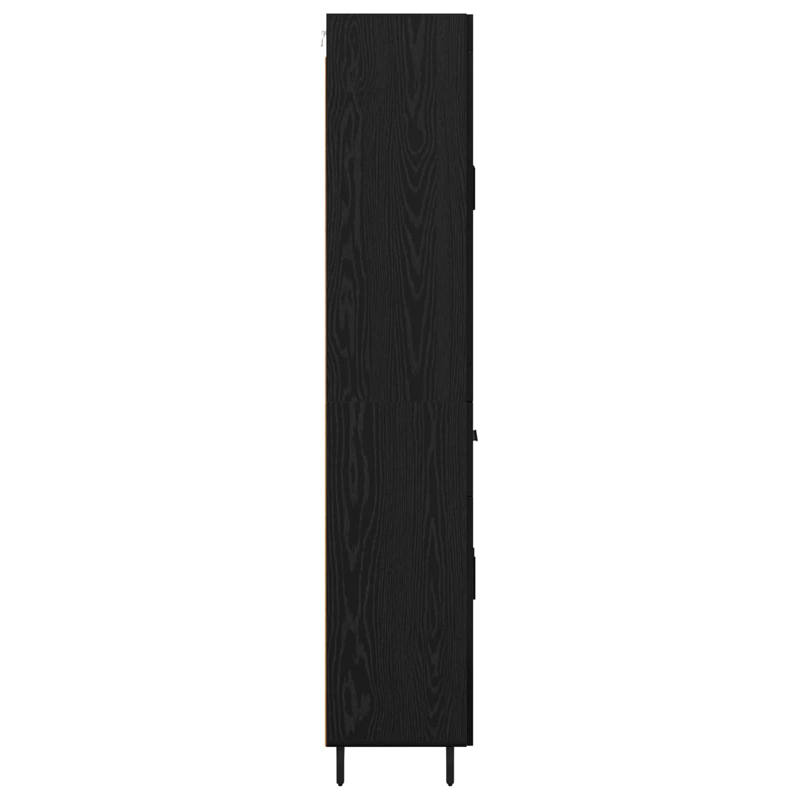 Highboard met lade Zwart Eiken 69,5 x 34 x 180 cm Bewerkt hout
