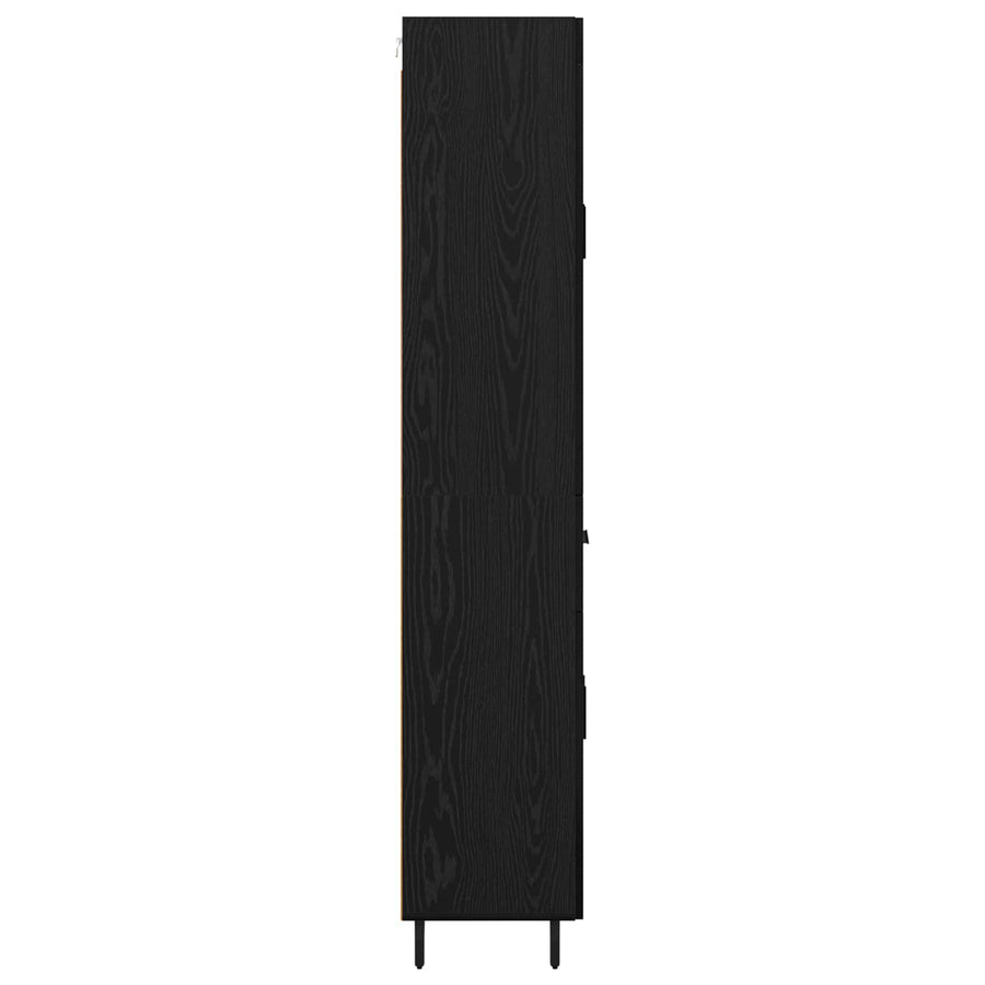 Highboard met lade Zwart Eiken 69,5 x 34 x 180 cm Bewerkt hout