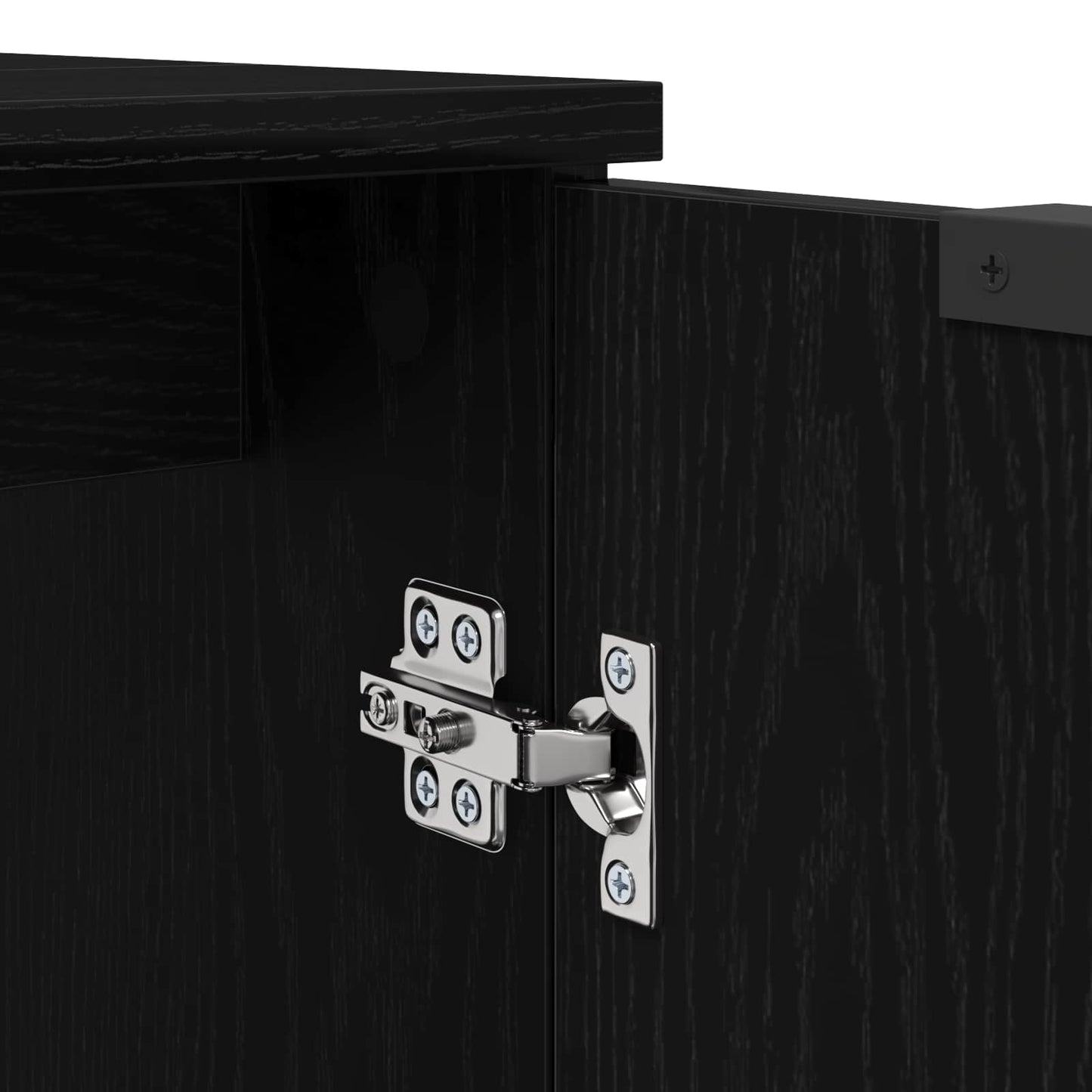 Badkamermeubelset met lade 4 pcs Zwart Eiken Bewerkt hout