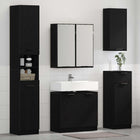 Bathroom furniture set with drawer 4 pcs Black Oak Engineered wood