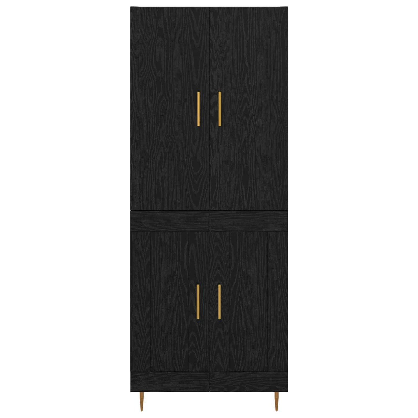 Highboard Zwart Eiken 69,5 x 34 x 180 cm Bewerkt hout
