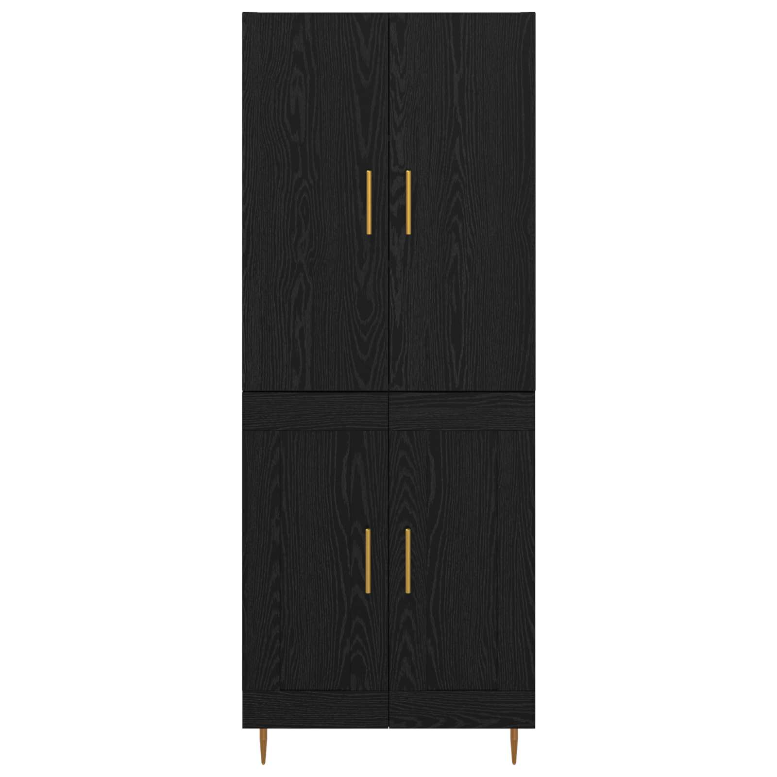 Highboard Zwart Eiken 69,5 x 34 x 180 cm Bewerkt hout