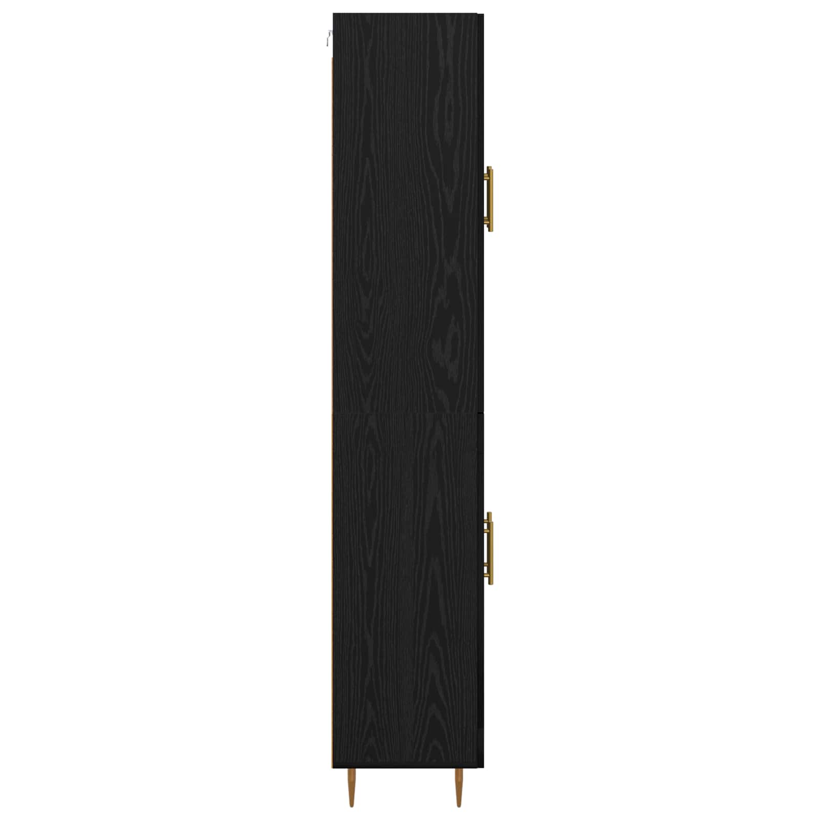 Highboard Zwart Eiken 69,5 x 34 x 180 cm Bewerkt hout