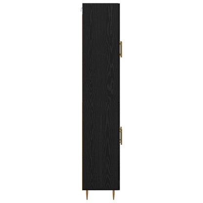 Highboard Zwart Eiken 69,5 x 34 x 180 cm Bewerkt hout