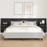 Hoofdbord met kast en lade 257x32.5x80 cm zwart eiken