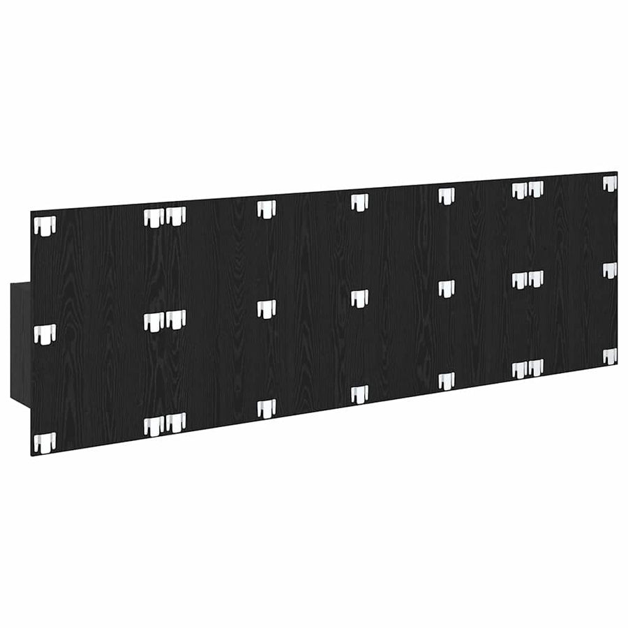 Bed hoofdbord met kastjes 3 pcs Zwart Eiken Bewerkt hout
