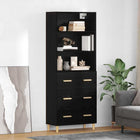 Hoge kast zwart eiken 69,5x32,5x180 cm