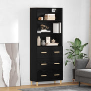 Hoge kast zwart eiken 69,5x32,5x180 cm