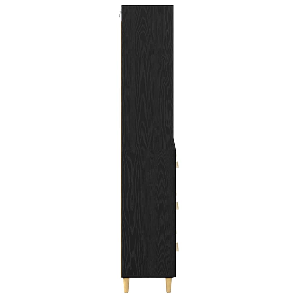 Highboard 2 pcs Zwart Eiken 69,5 x 34 x 180 cm Bewerkt hout