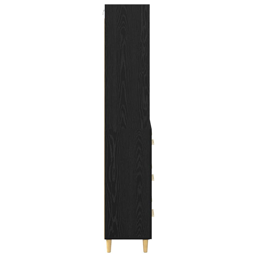 Highboard 2 pcs Zwart Eiken 69,5 x 34 x 180 cm Bewerkt hout