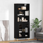 Highboard zwart eiken 69,5x32,5x180 cm