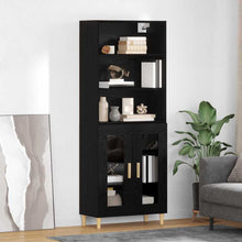 Highboard 2 pcs Zwart Eiken 69,5 x 34 x 180 cm Bewerkt hout