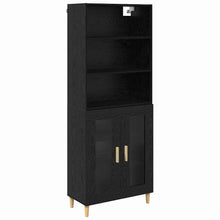 Highboard 2 pcs Zwart Eiken 69,5 x 34 x 180 cm Bewerkt hout
