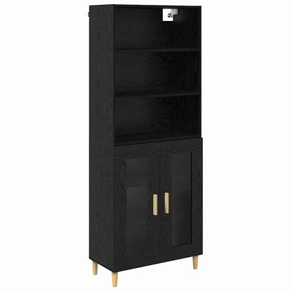 Highboard 2 pcs Zwart Eiken 69,5 x 34 x 180 cm Bewerkt hout