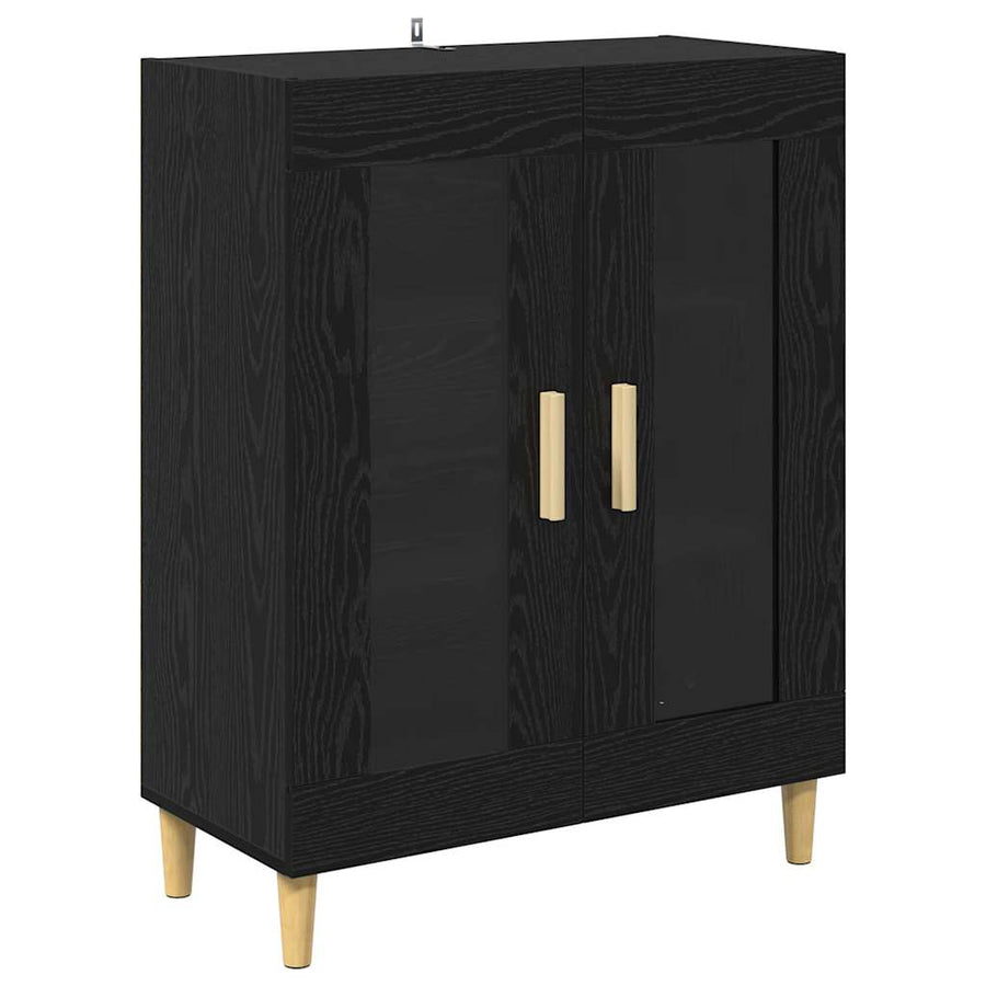 Highboard 2 pcs Zwart Eiken 69,5 x 34 x 180 cm Bewerkt hout