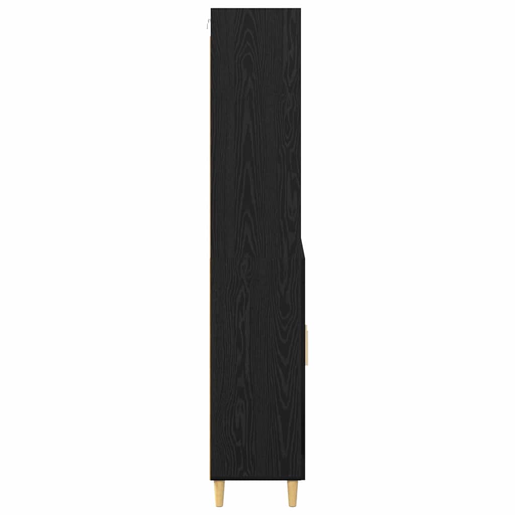 Highboard 2 pcs Zwart Eiken 69,5 x 34 x 180 cm Bewerkt hout