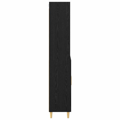 Highboard 2 pcs Zwart Eiken 69,5 x 34 x 180 cm Bewerkt hout