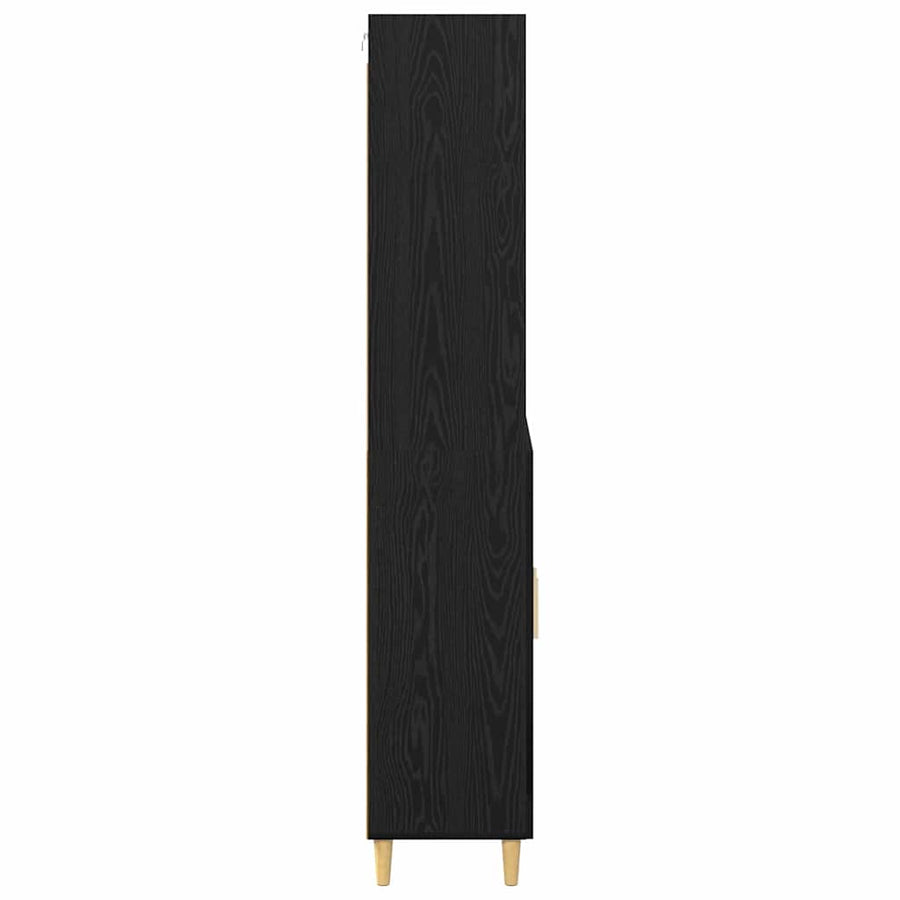 Highboard 2 pcs Zwart Eiken 69,5 x 34 x 180 cm Bewerkt hout