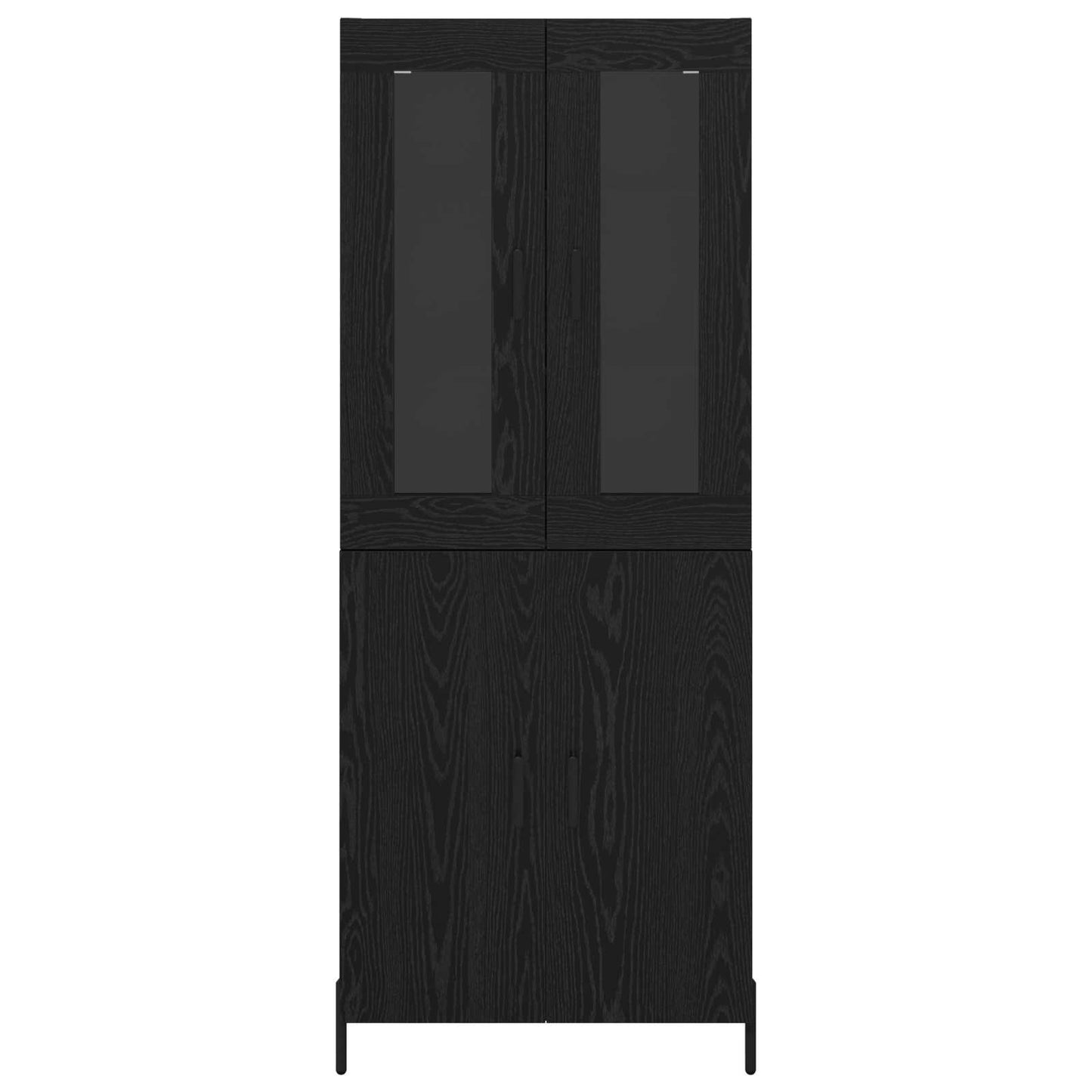 Highboard Zwart Eiken 69,5 x 34 x 180 cm Bewerkt hout