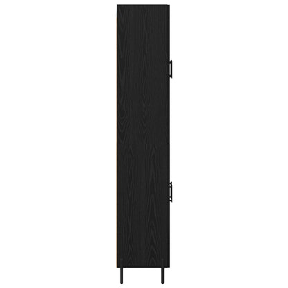 Highboard Zwart Eiken 69,5 x 34 x 180 cm Bewerkt hout