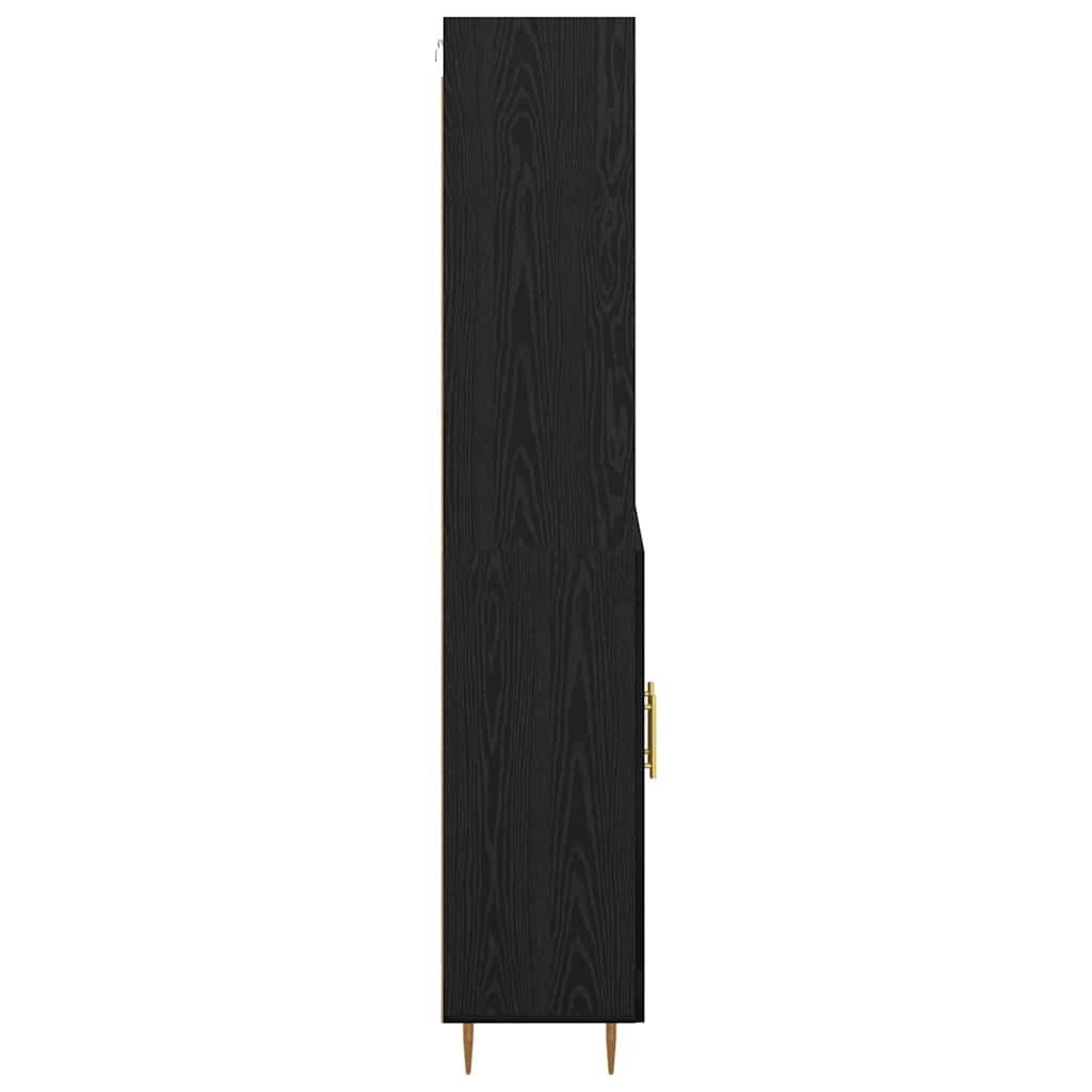 Highboard Wandgemonteerd 2 pcs Zwart Eiken Bewerkt hout
