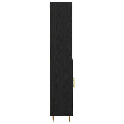 Highboard Wandgemonteerd 2 pcs Zwart Eiken Bewerkt hout