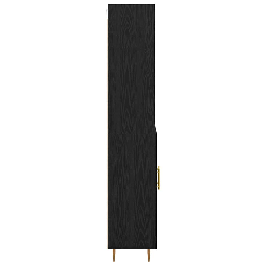 Highboard Wandgemonteerd 2 pcs Zwart Eiken Bewerkt hout