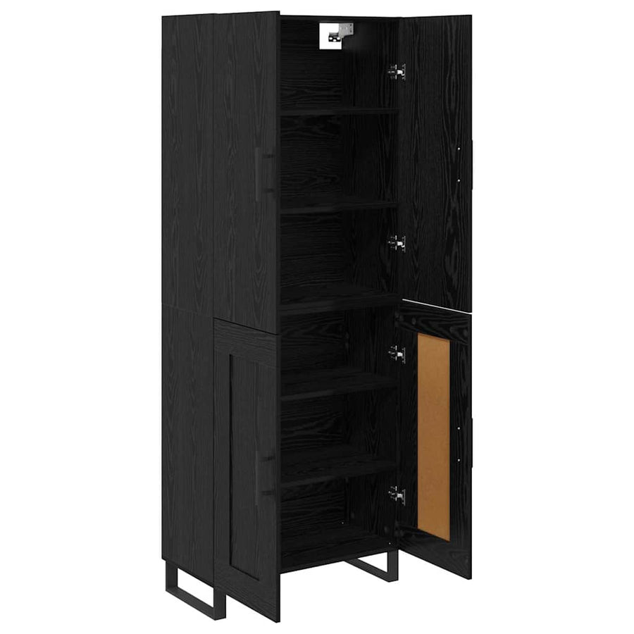 Dressoir Wandgemonteerd 2 pcs Zwart Eiken Bewerkt hout