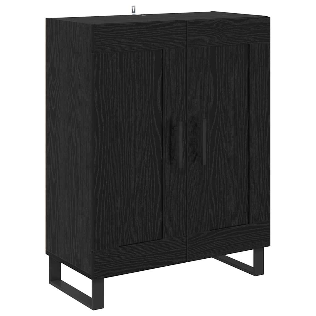 Dressoir Wandgemonteerd 2 pcs Zwart Eiken Bewerkt hout