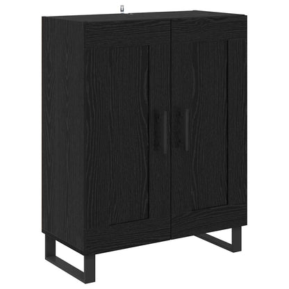 Dressoir Wandgemonteerd 2 pcs Zwart Eiken Bewerkt hout