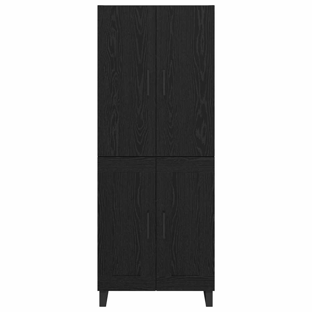 Dressoir Wandgemonteerd 2 pcs Zwart Eiken Bewerkt hout
