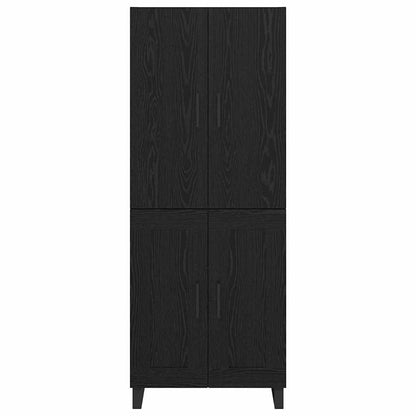 Dressoir Wandgemonteerd 2 pcs Zwart Eiken Bewerkt hout