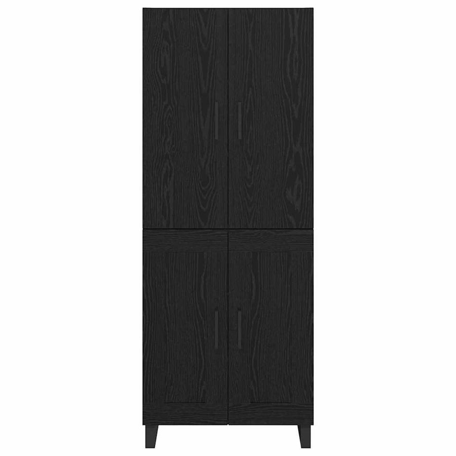 Dressoir Wandgemonteerd 2 pcs Zwart Eiken Bewerkt hout