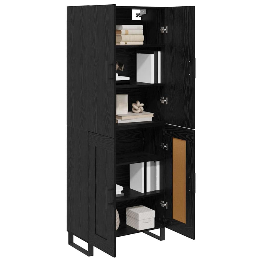 Dressoir Wandgemonteerd 2 pcs Zwart Eiken Bewerkt hout