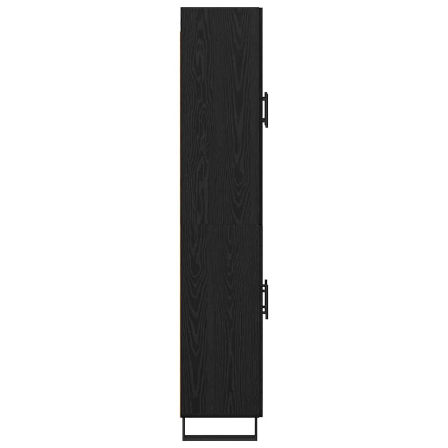 Dressoir Wandgemonteerd 2 pcs Zwart Eiken Bewerkt hout
