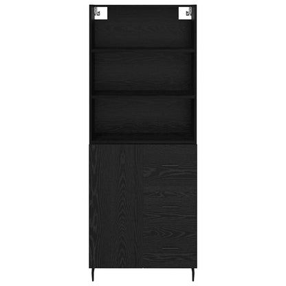 Highboard 2 pcs Zwart Eiken 69,5 x 34 x 180 cm Bewerkt hout