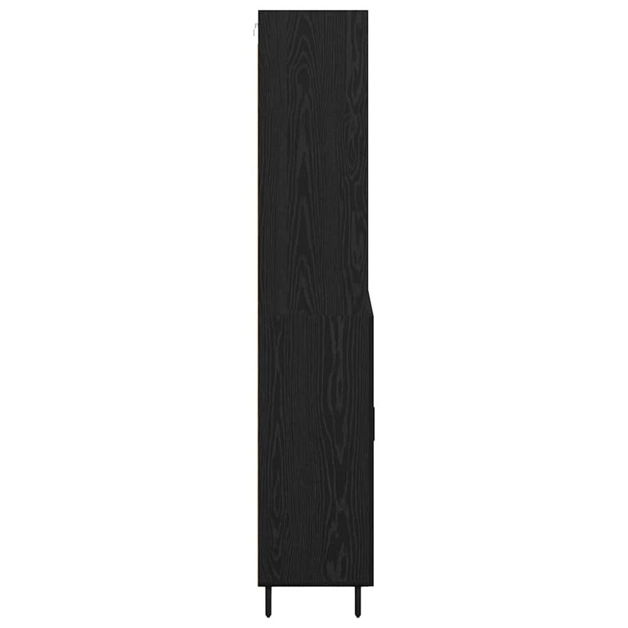 Highboard 2 pcs Zwart Eiken 69,5 x 34 x 180 cm Bewerkt hout