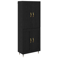Highboard Zwart Eiken 69,5 x 34 x 180 cm Bewerkt hout