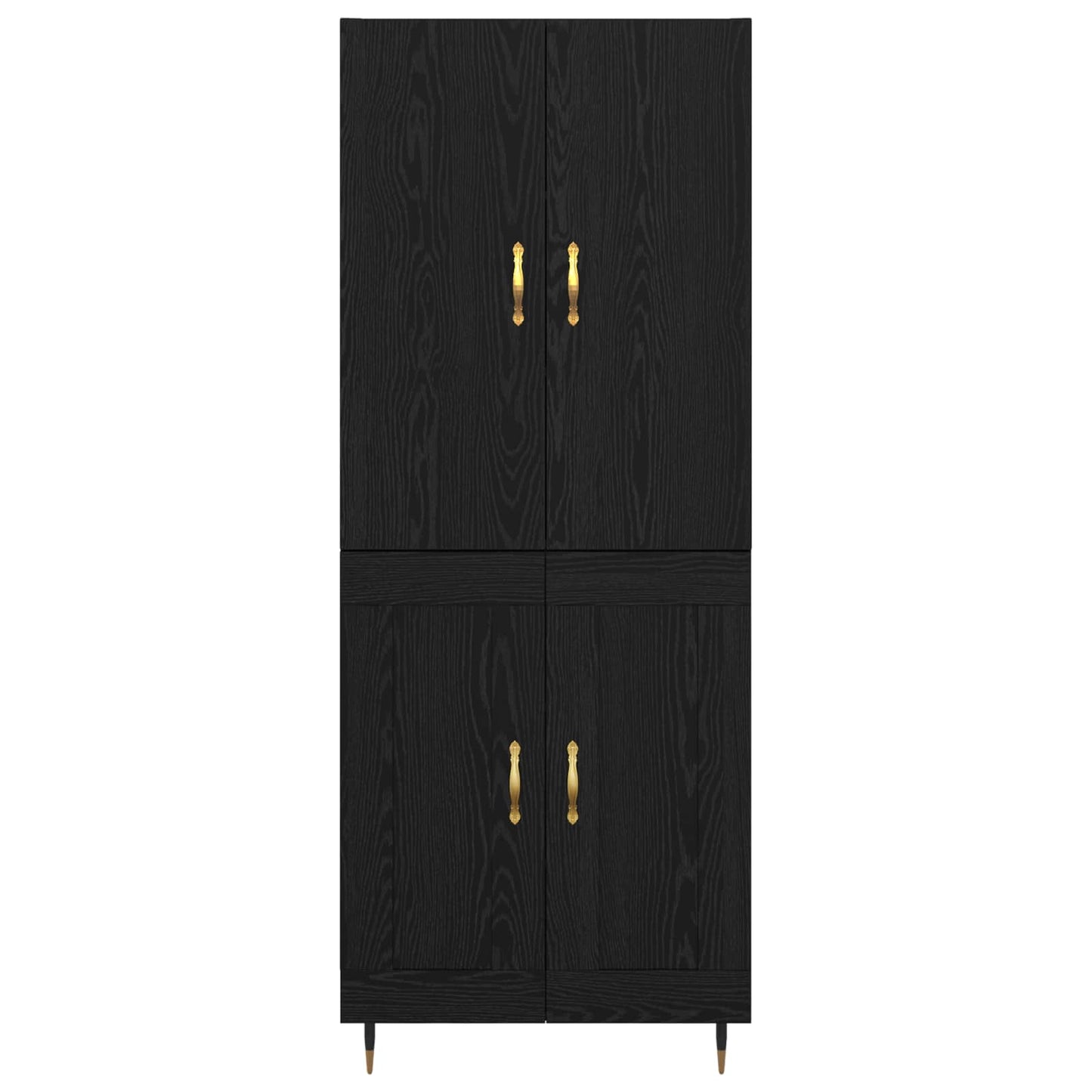 Highboard Zwart Eiken 69,5 x 34 x 180 cm Bewerkt hout