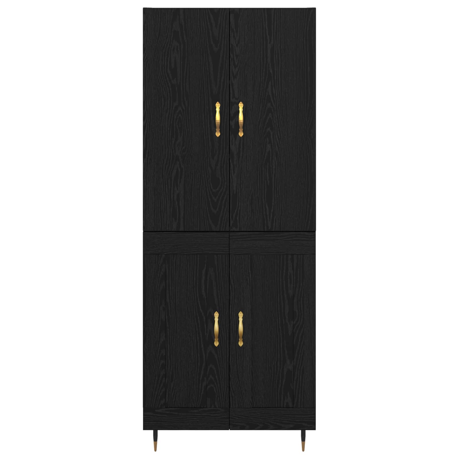 Highboard Zwart Eiken 69,5 x 34 x 180 cm Bewerkt hout
