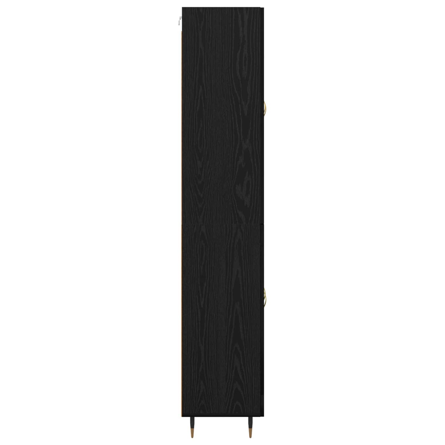 Highboard Zwart Eiken 69,5 x 34 x 180 cm Bewerkt hout