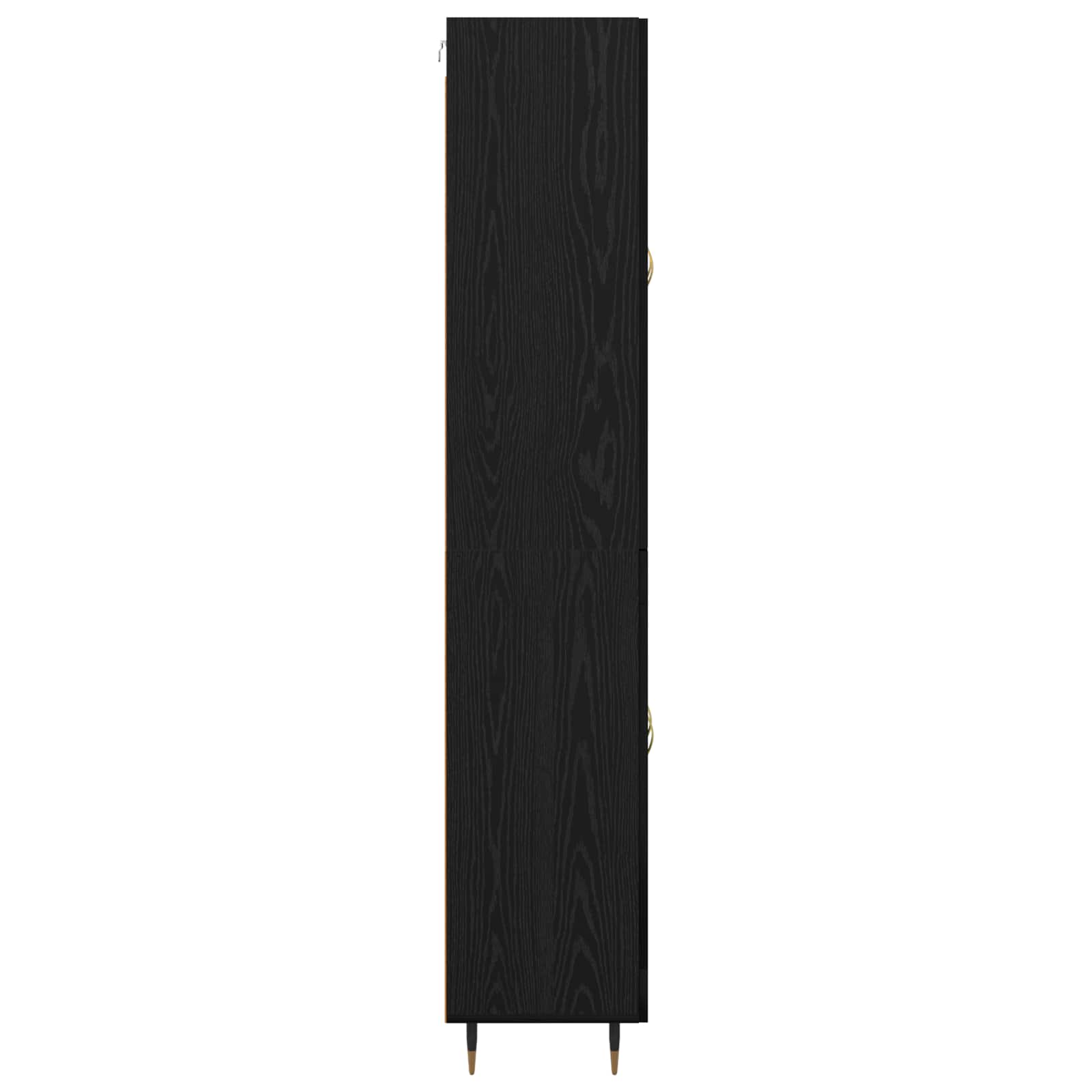 Highboard Zwart Eiken 69,5 x 34 x 180 cm Bewerkt hout