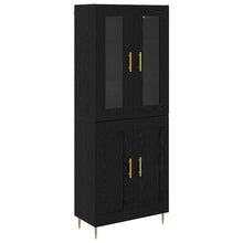 Hoge kast 2 pcs Zwart Eiken 69,5 x 34 x 180 cm Bewerkt hout