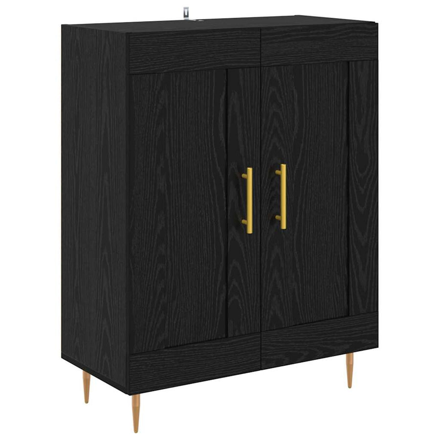 Hoge kast 2 pcs Zwart Eiken 69,5 x 34 x 180 cm Bewerkt hout