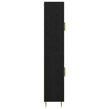 Hoge kast 2 pcs Zwart Eiken 69,5 x 34 x 180 cm Bewerkt hout