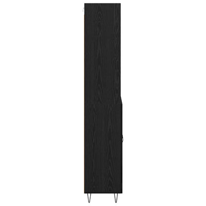 Highboard Wandgemonteerd 2 pcs Zwart Eiken Bewerkt hout