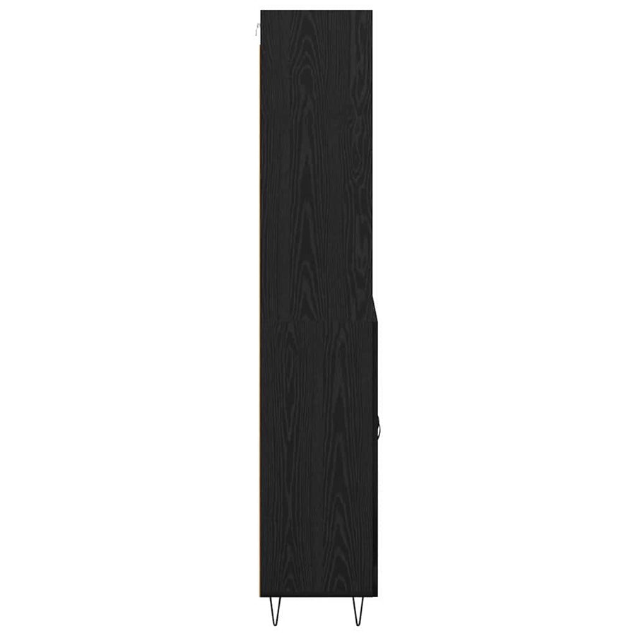 Highboard Wandgemonteerd 2 pcs Zwart Eiken Bewerkt hout